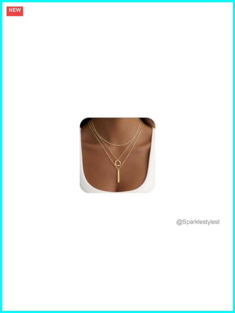 Gold Plated Layered Necklace Set 3 Piece Circle Pendant Dainty Stackable Women